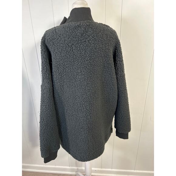 Aerie Dark Gray Sherpa style women’s size extra large quarter zip pullover. - Picture 2 of 6